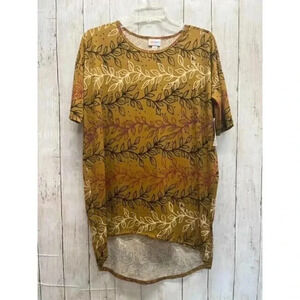 NWT LULAROE IRMA SIZE S MULTICOLOR LONG TOP BLOUSE SHORT SLEEVE